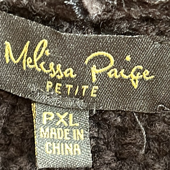 Melissa Paige black open front drape style cardigan.  Sweater back. Size XLP - Picture 2 of 10